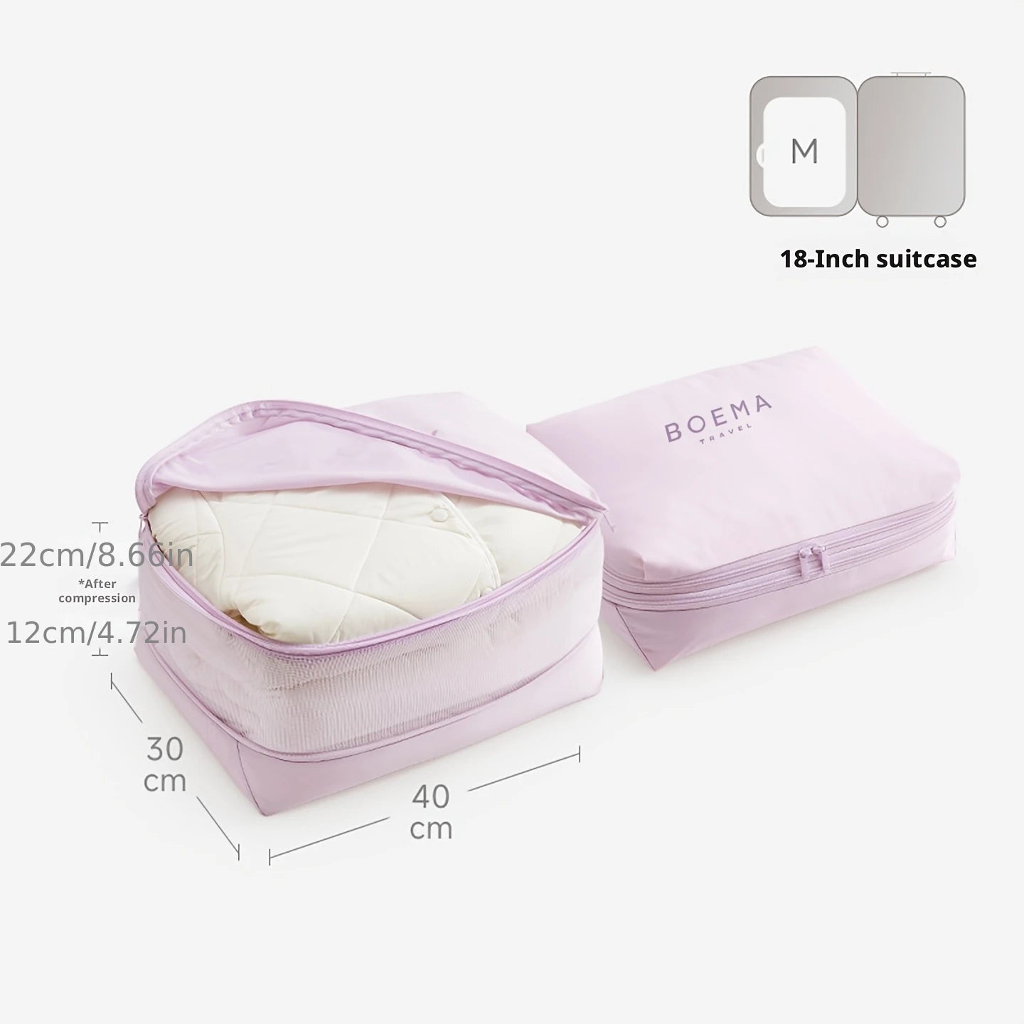 Travel Essentials Compression Clothes Packing Cube,Mesh Visible Luggage Storage Organizer Bag for 18 Inch Carry On Suitcase Trip