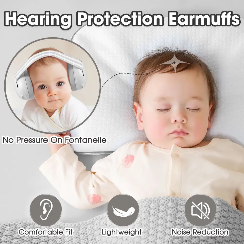 Baby Essentials Hearing Protection Earmuffs Elastic Band Noise Reduction Improves Sleep Toddler Headphones