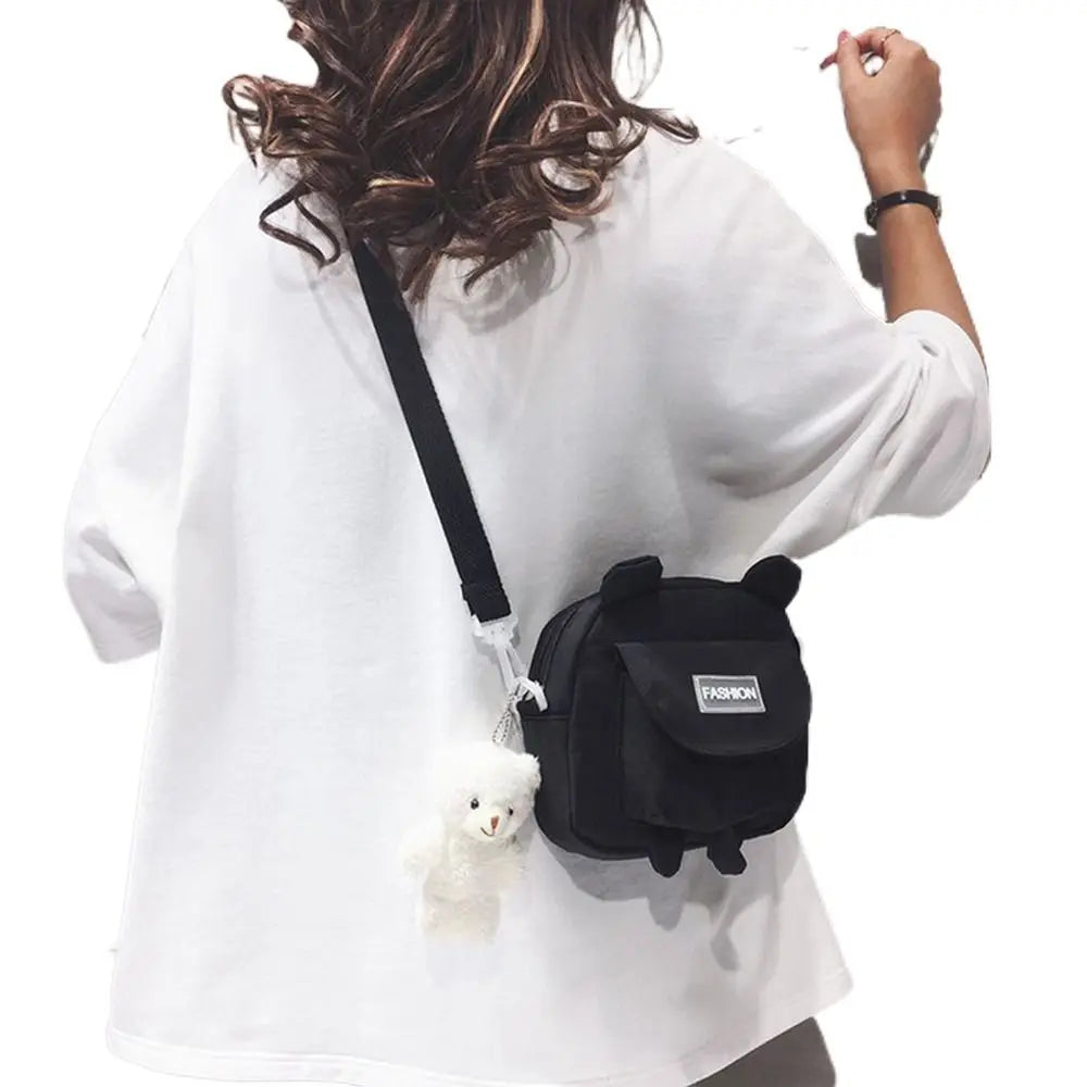 Female Cute Pouch Crossbody Bags Wallet Shoulder Bag Messenger Kitty Bag Canvas Bags Student Bags