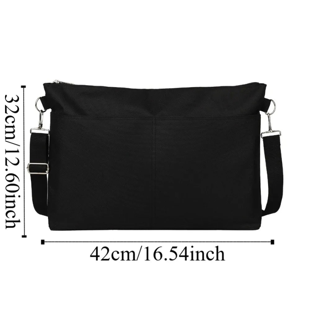 Portable Baby Stroller Storage Bag Multifunction Large-capacity Baby Pram Hanging Bag Black Waterproof Mommy Shoulder Bag