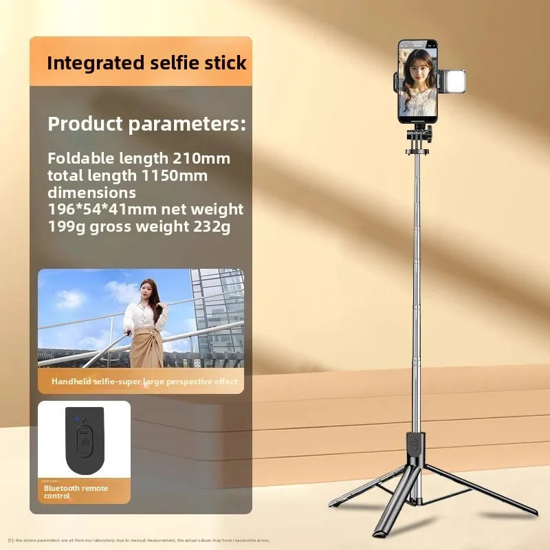 Bluetooth Selfie Stick Tripod with Wireless Remote Extendable Phone Stand for Live Streaming Video Recording and Hands Free