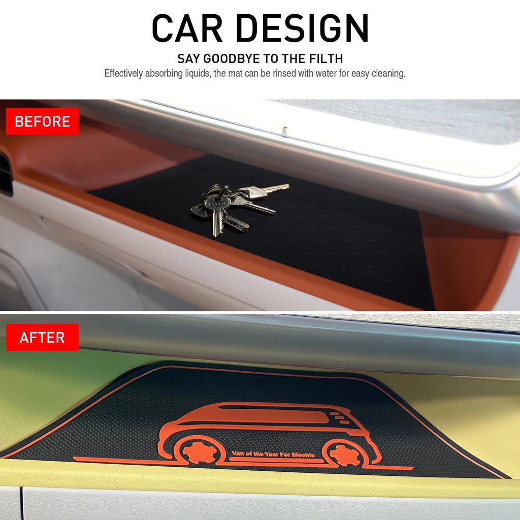 Non-Slip Car Cup Coaster Slot Pad for Volkswagen VW ID. Buzz ID Buzz Car Accessories Anti-Slip Mat Pocket Mat Cup Holder Pad