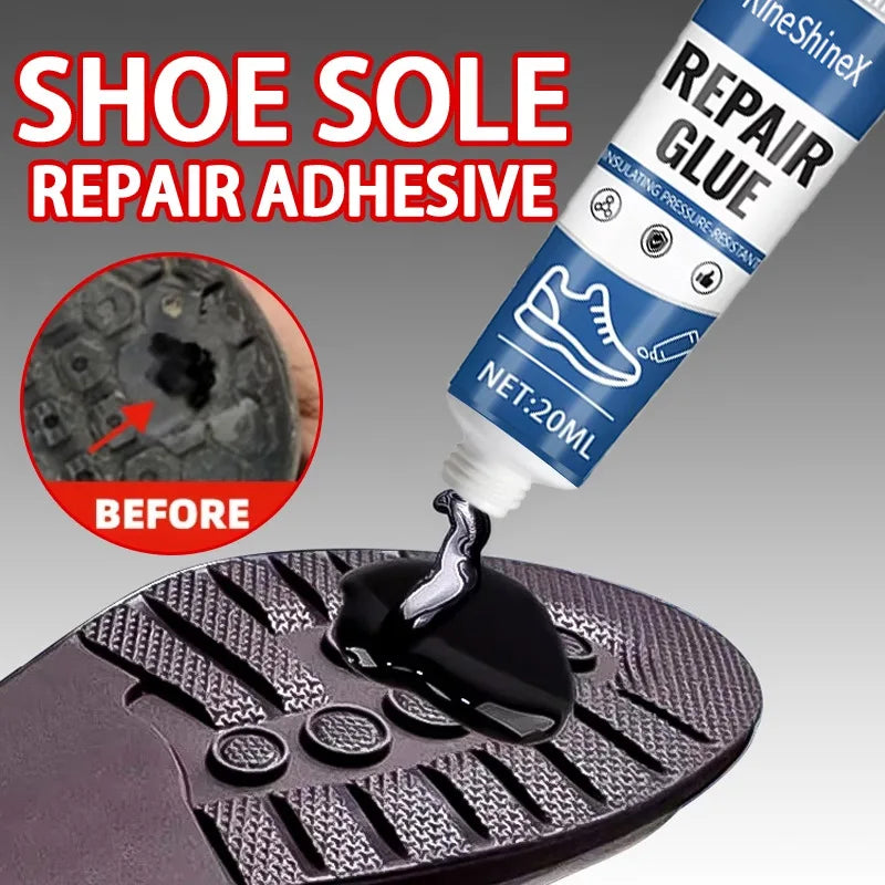 Sole Repair Filling Adhesive | Heel Wear Repair & Detached Sole Bonding | Suitable for Rubber and Shoe Repair, 20ml Give Scraper