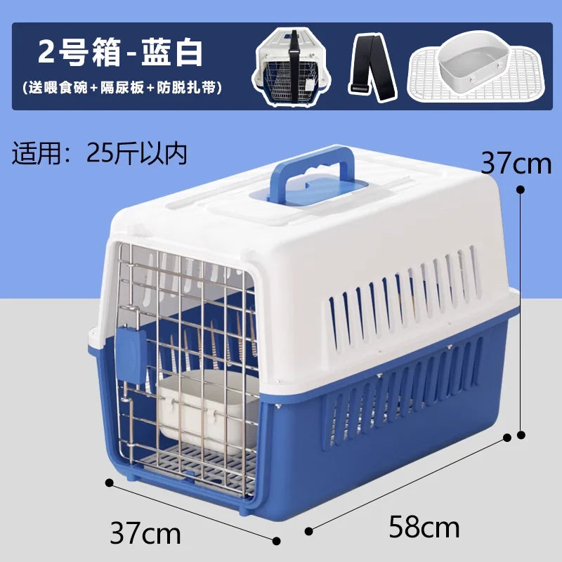 ‌Large Dog Crate for Air Travel - Pet Carrier with Wheels, Foldable Kennel for Golden Retriever, Airline Approved Portable Cage