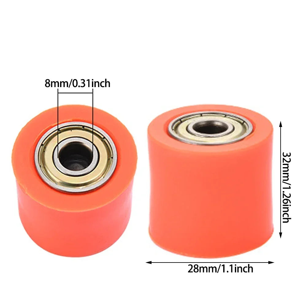 8mm Motorcycle Chain Pulley Roller Tensioner Wheel Guide For XR CR CRF 125 250 450 Pit Pro Dirt Bike Motocross Motorcycle Chain