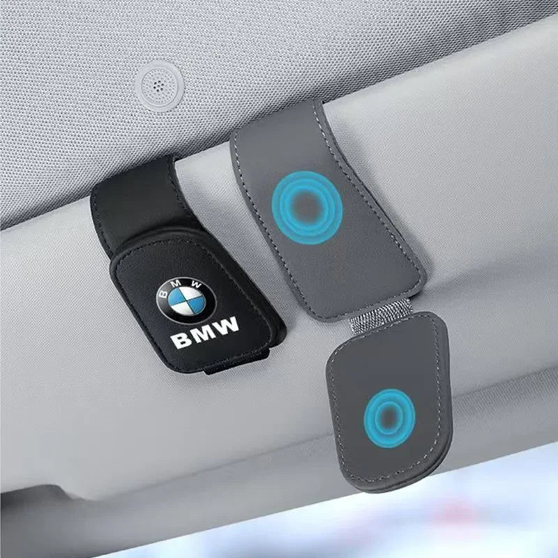 High Grade Car Sun Visor Eyeglasses Holder Clip Premium Ticket Card Storage Clamp Interior Accessories for MINI BMW E46 E90 E60