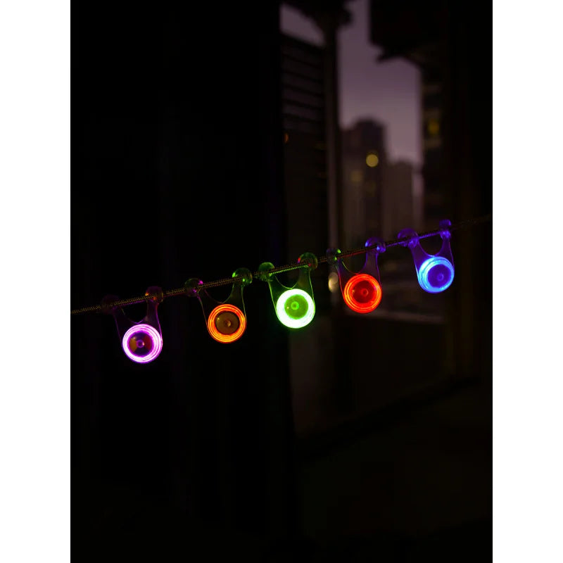 10Pcs Waterproof LED Tent String Rope Guard Hanging Lights LED Camping Rope Hanging Light for Outdoor Camping Fishing