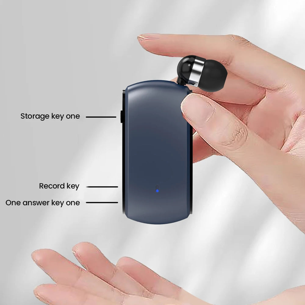 K68 Multi-functional Retractable Cable Bluetooth Headset Sports Headset with Card Recording MP3 Lavalier Headset