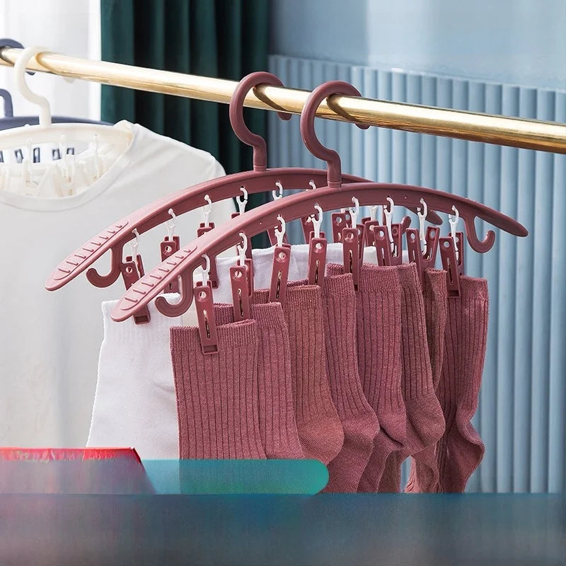 Travel-Friendly Window Frame Clothes Drying Rack Clip-On Small Size Balcony Clothesline Outdoor Clothes Hanger Plastic Material