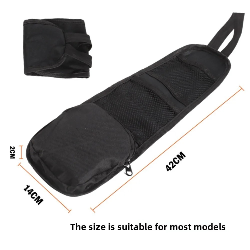 1pcs Car Seat Back Hanging Bag Oxford Cloth Waterproof Thermal Pressure Resistant Handle Side Storage Bag Vehicle Compression
