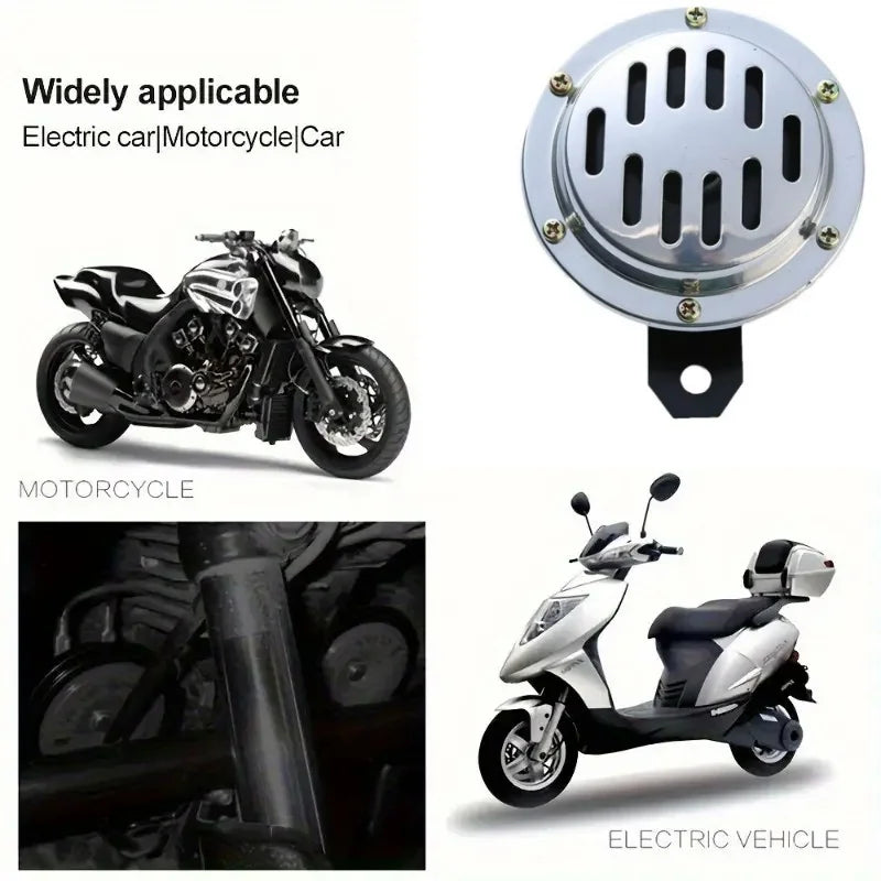 1PC Universal Classic 12v Motorcycle Horn Chrome Slit Durable Motorbike Horn 110db 100mm Chrome Plating Loud Motorcycle Horn