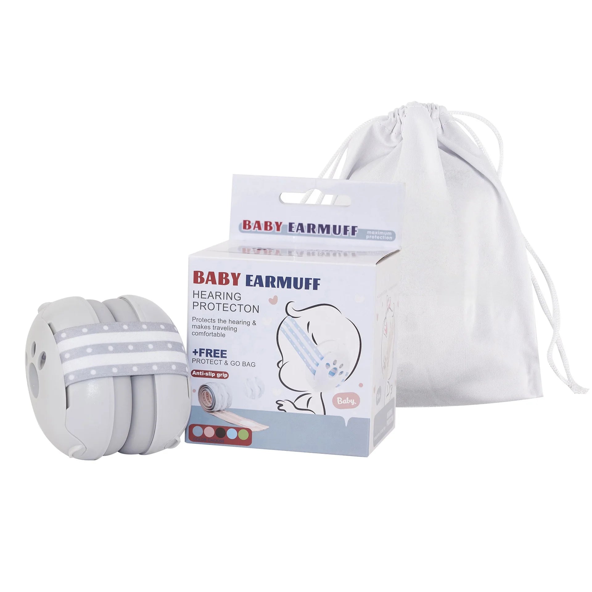 2 in 1 Baby Earmuff Mini-headset Adjustable Noise-proof Ear Protection Kids' Outdoor Sleep and Airplane Anti-noise Earmuffs
