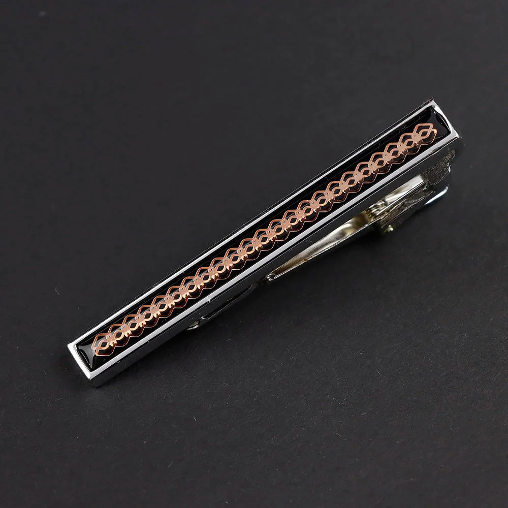 New High Quanlity Classic Golden Sliver 6cm Designer Metal Tie Clips Set Necktie Pin For Men Business Banquet Accessories Gift