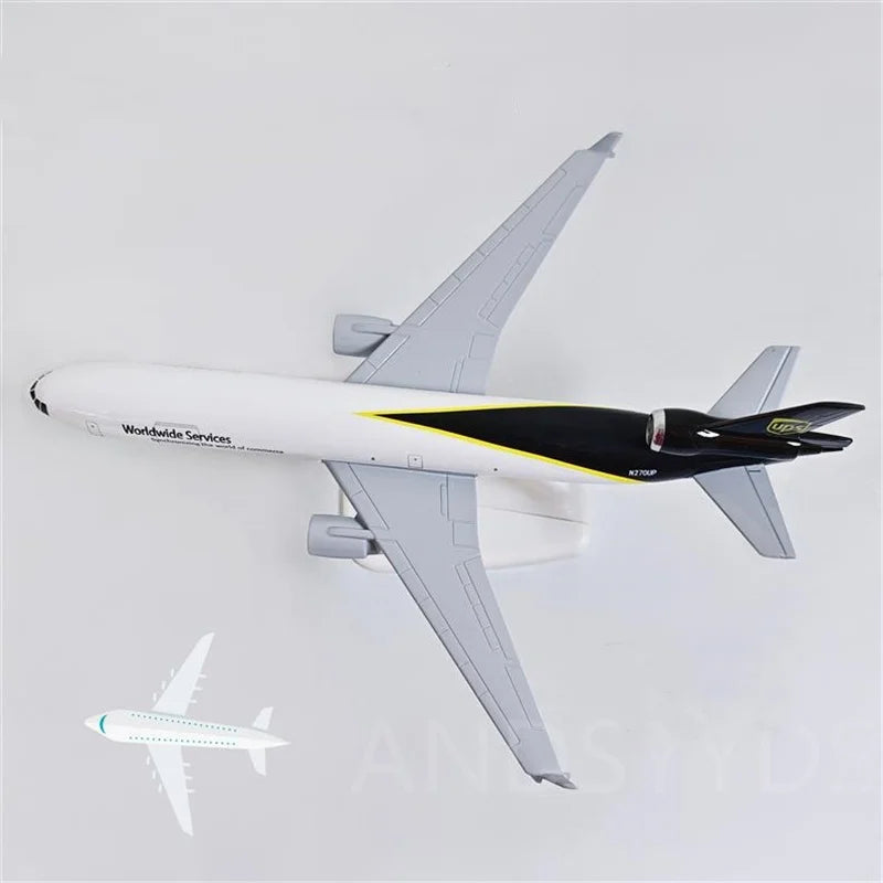 20cm Model Aircraft Diecast Alloy UPS Cargo Airlines MD-11 Simulation Airplane Scale 1:400 Children Educational Toys With Stand