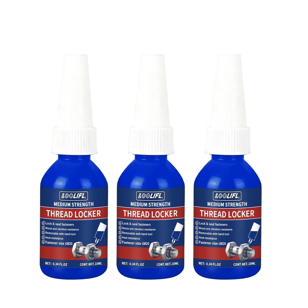Best-Selling 1-5Pcs Thread Locking Agent, Blue, Medium Strength, Removable Anaerobic Adhesive for Screws and Nuts, Anti-Loosening, Corrosion-Resistant, 10Ml-250Ml