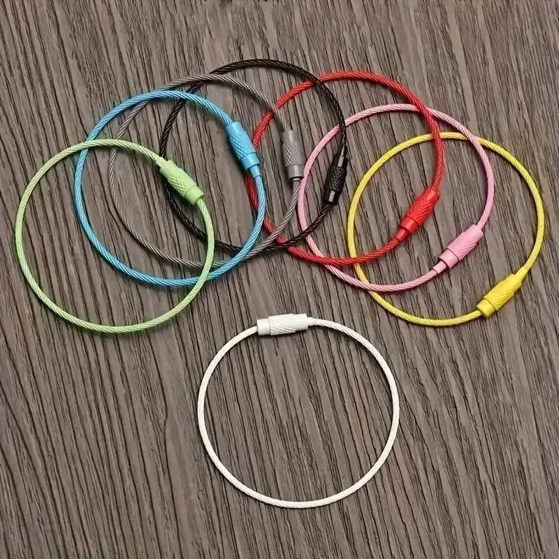 10pcs Colorful Stainless Steel Wire Luggage Tag Clips, Durable Easy to Install, Perfect for Travel Suitcase ID Tags