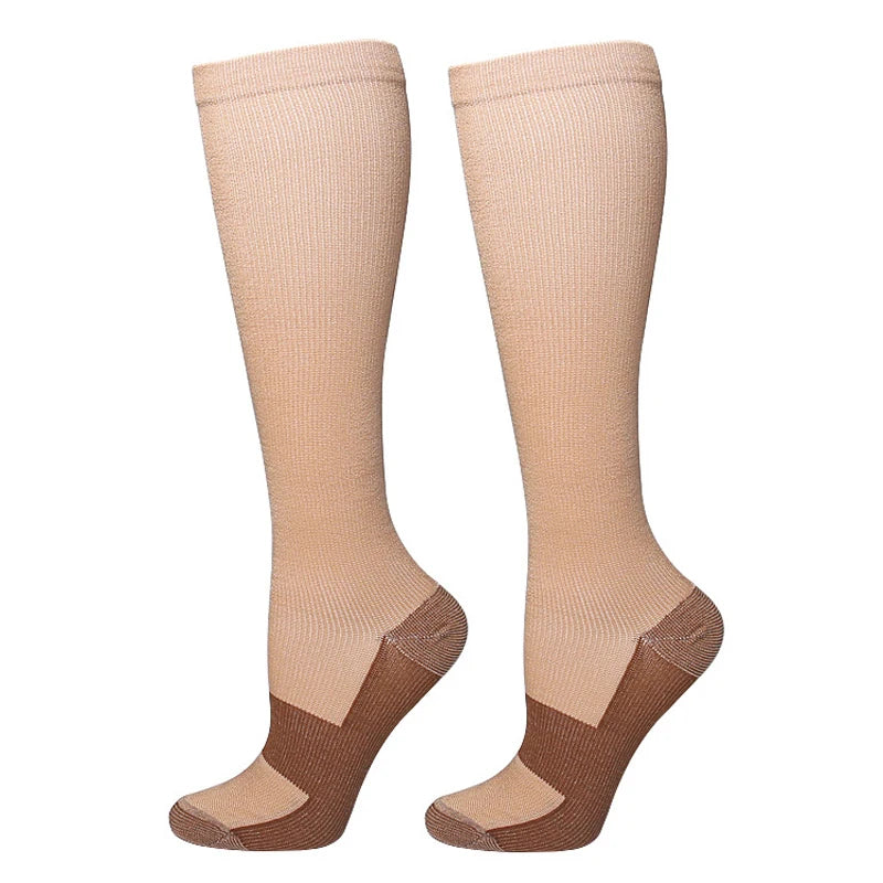 Unisex Anti-Fatigue Varicose Veins Compression Socks for Golf Rugby Running Hiking Travel & Driving - Medical Grade Support for