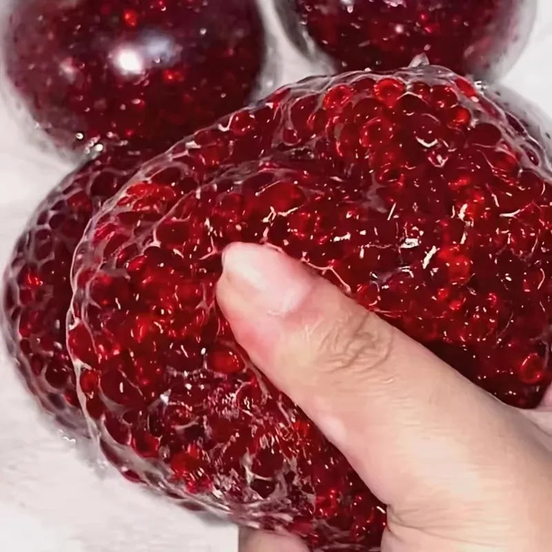 1PC Pomegranate-Shaped Stress Relief Ball Creative Malleable Durable Acrylic Squeeze Toy Fun Novelty Holiday Party Gifts