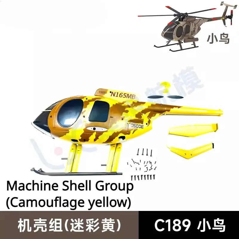 C189 MD500 RC Helicopter Simulation Original Parts Complete Rotor Cap Landing Gear Paddle Engine Room Cover Machine Shell