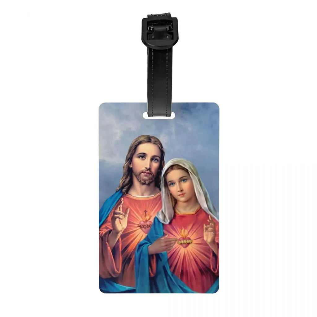 Custom Virgin Mary Luggage Tag Privacy Protection Catholic Christian Baggage Tags Travel Bag Labels Suitcase