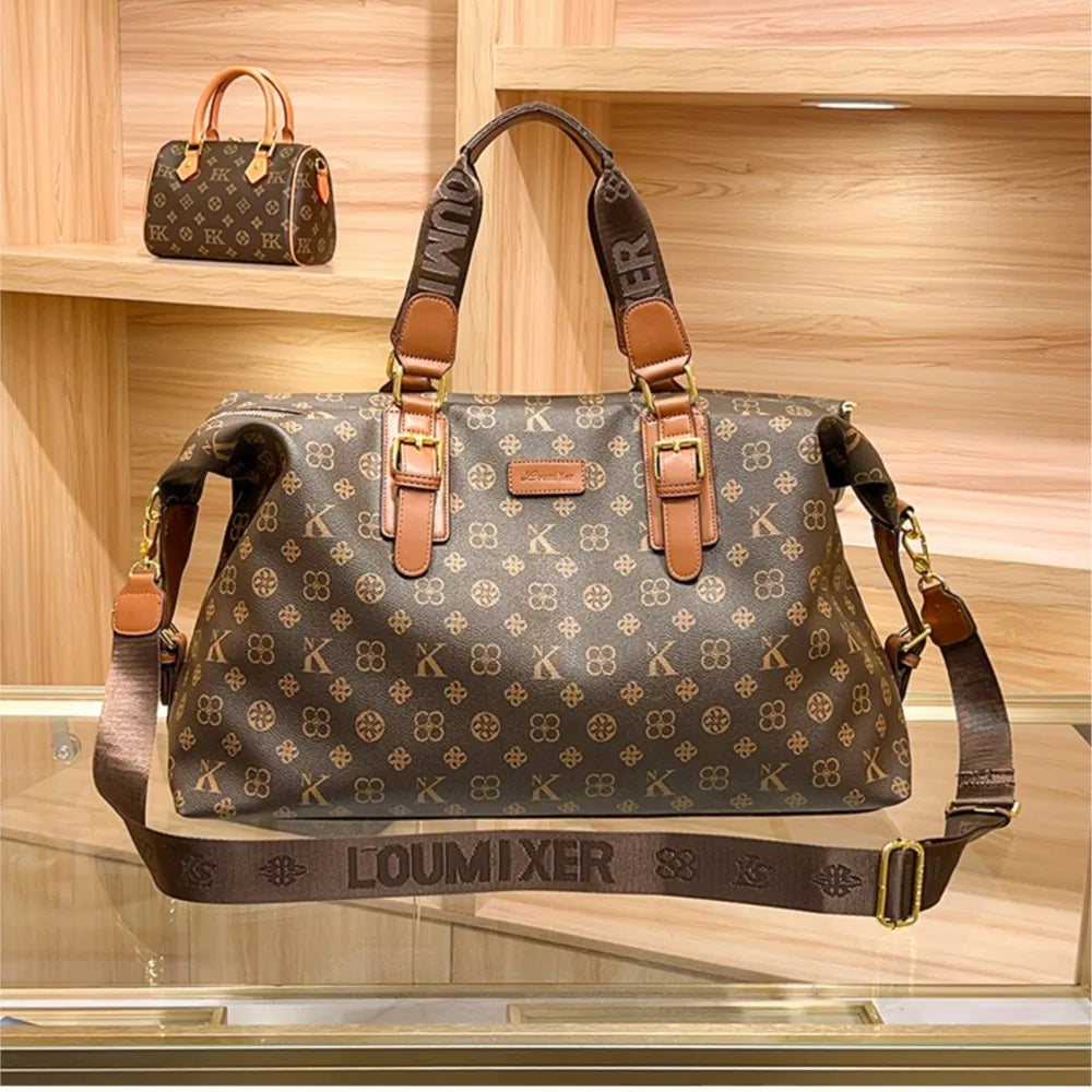 2025 New Fashionable Casual Handheld Travel Bag for Women, Large Capacity Leather Crossover Tote Bag