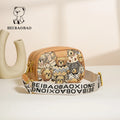 Beibaobao 2025 Summer New Canvas Fashion Women's Bag Bear Single Shoulder Crossbody Bag Casual Women's Bag