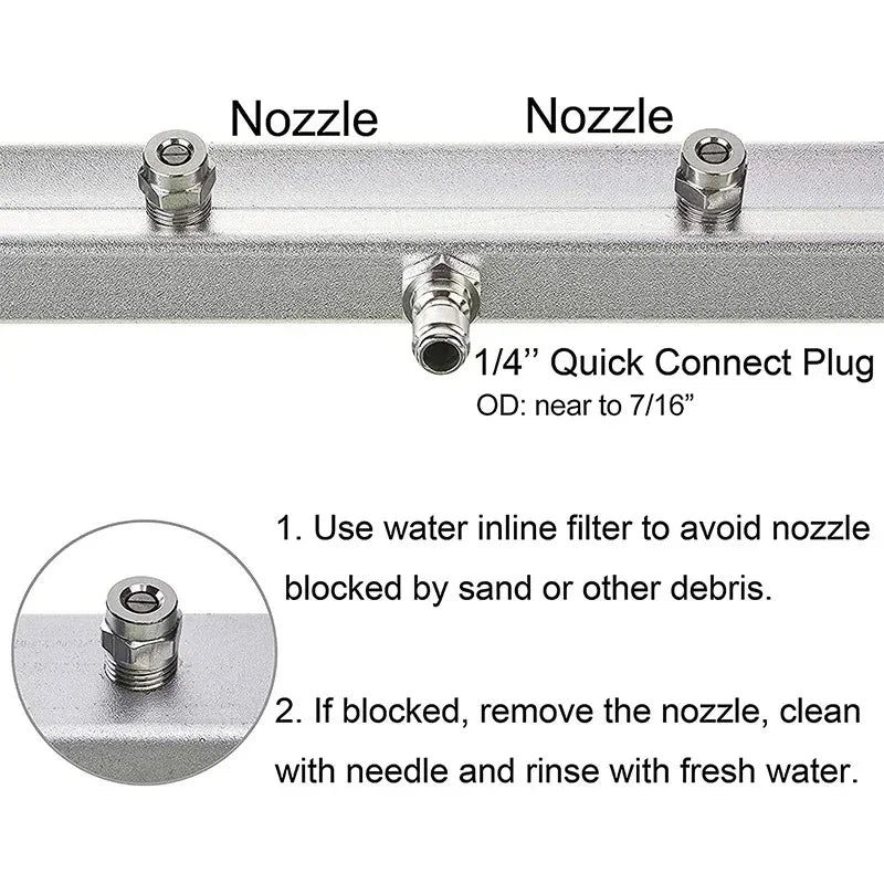 Wheeled Undercarriage Washer 4 Spray Nozzles Pressure Washer Chassis Cleaner 1/4 Quick Plug Car Under Frame Cleaning Accessory