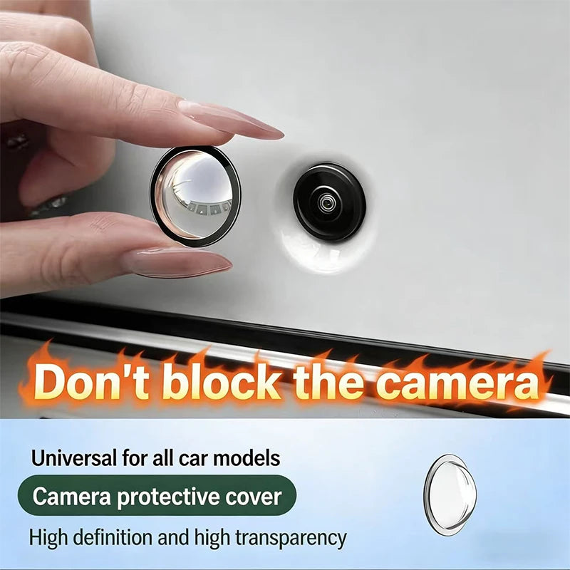Car Camera Lens Transparent Protector Cover Universal Front Bumper Camera 360° All-Round Lens Guard PC Lens Protector Cover Kit