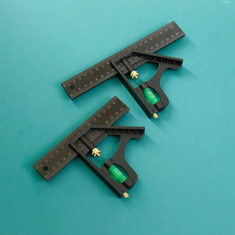 NEW 15/20/25CM Adjustable Combination Right Angle Ruler 45/90 Degree With Bubble Level Gauge Multifunctional Measuring Tools
