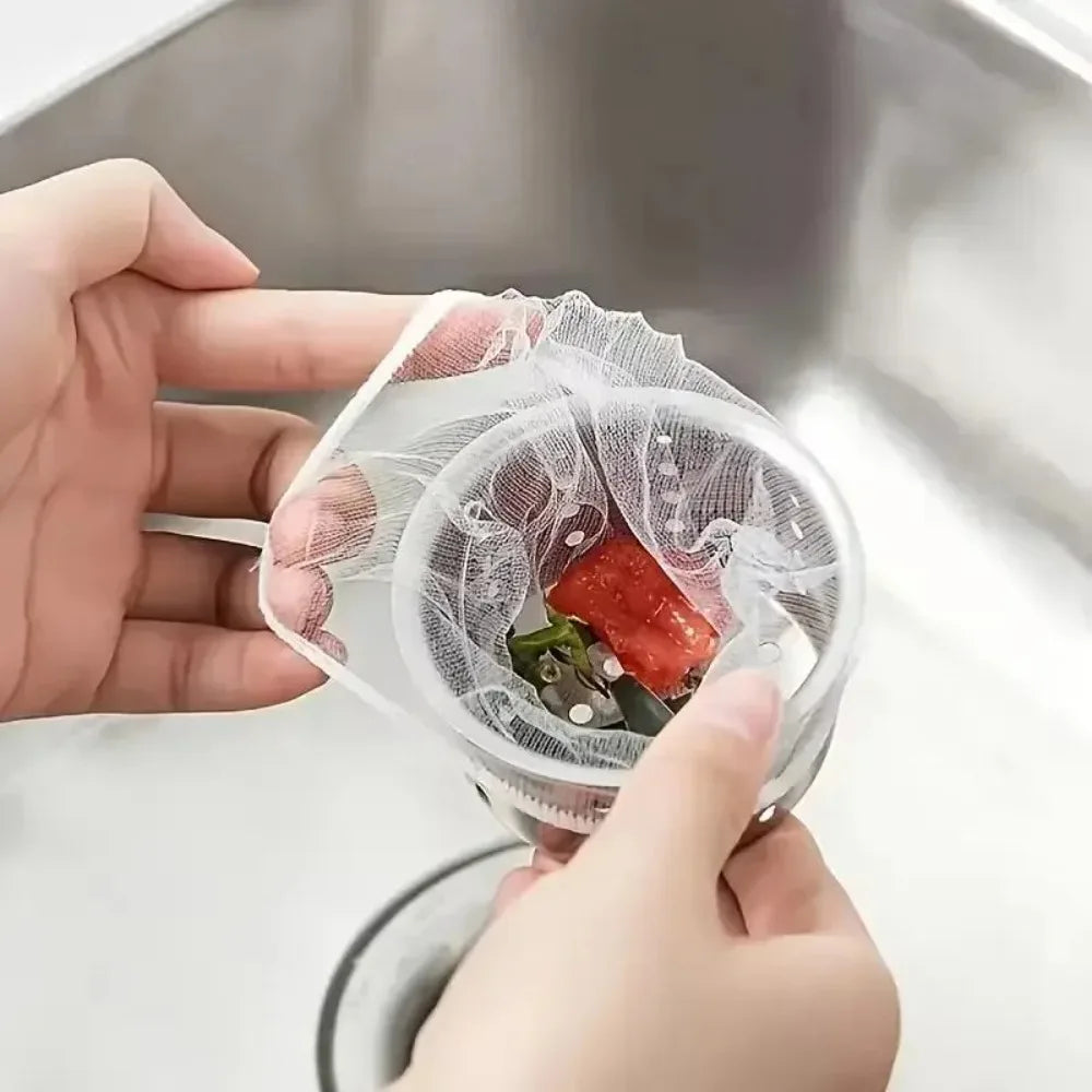 200/100pcs Disposable Sink Filter Mesh Bags Kitchen Sink Strainer Drain Hole Anti-blocking Garbage Bag Cleaning Strainers Net
