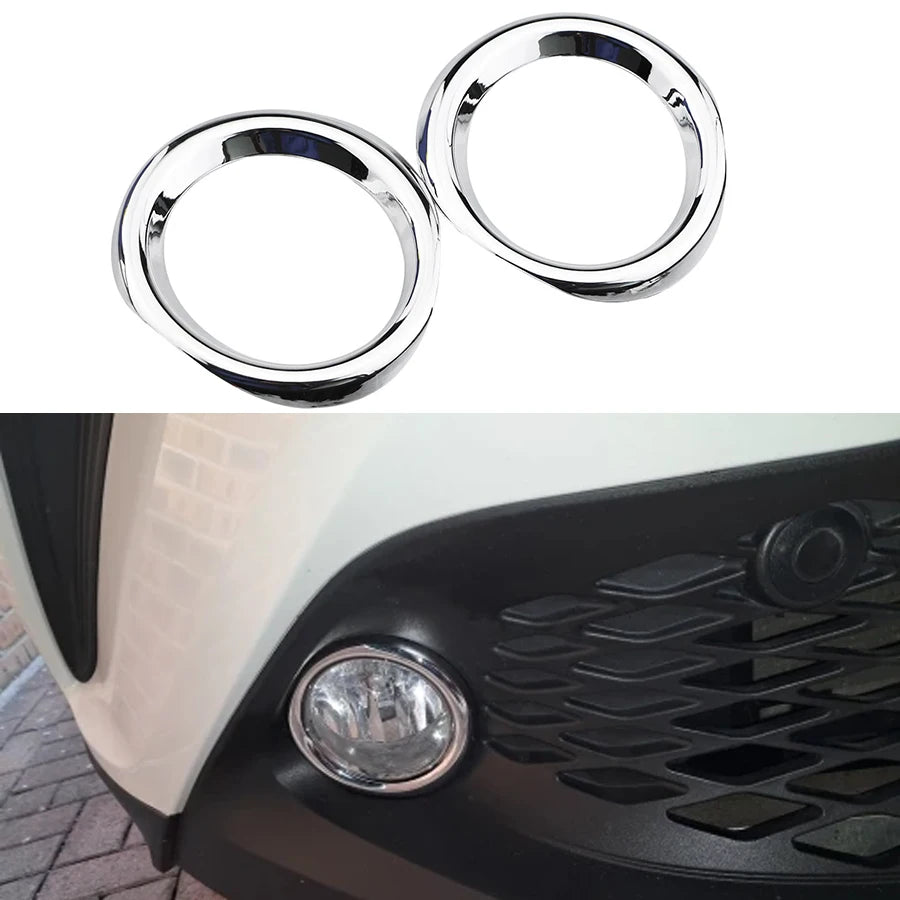 ABS Chrome Fog Light Ring for Toyota C-HR 2016 2017 2018 2019 CHR Bumper Lamp Surrounds Cover