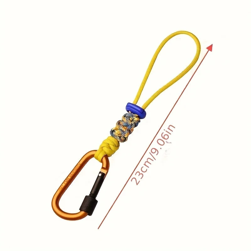 1PC Outdoor Water Bottle Holder Paracord Hook Hiking Backpack Cup Carrier Hand Woven Lanyard Carabiner Accessory Camping Gear