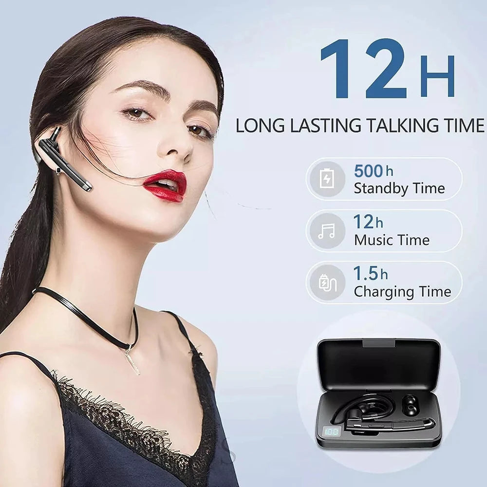 New YYK520 Wireless Headset with Charging Case Business Ear-mounted Bluetooth V5.3 Hands-free Call Noise Reduction Headphones