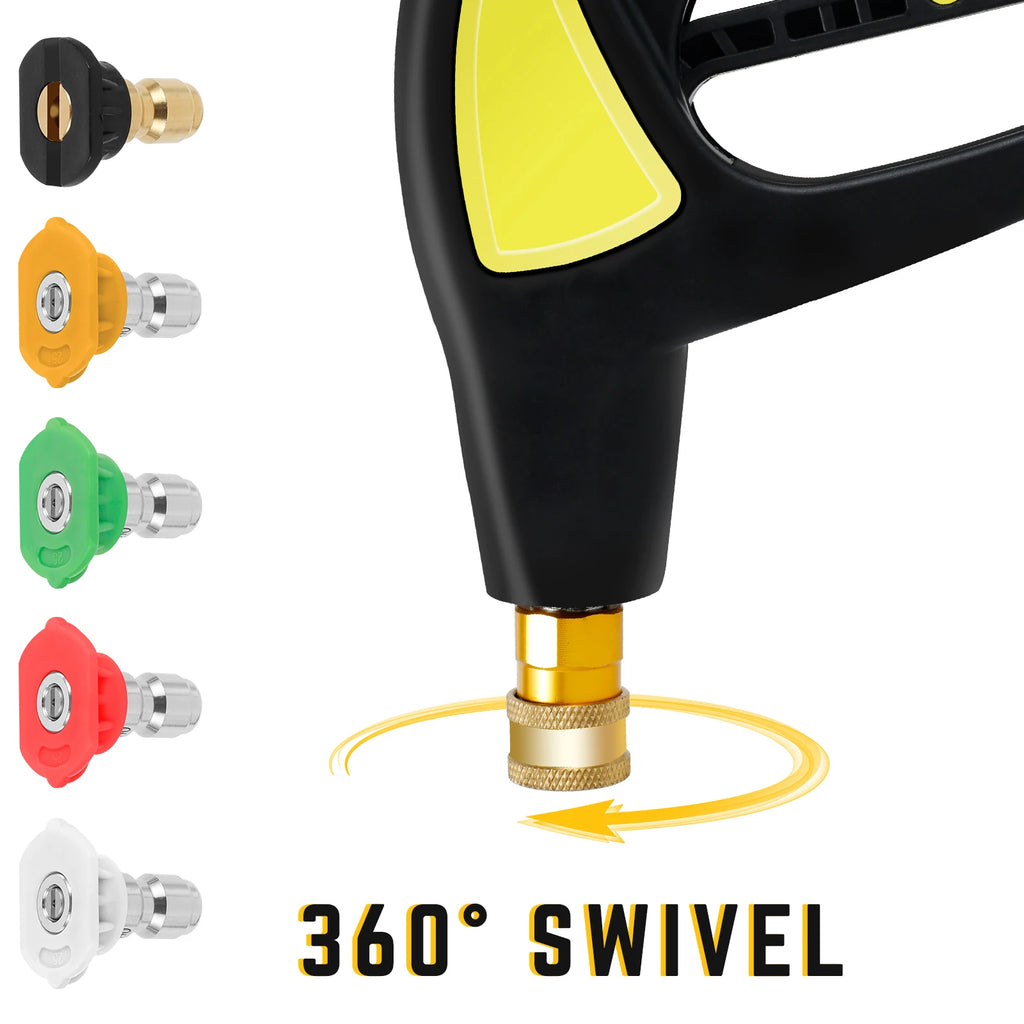 High Pressure Household Cleaning Machine 5000 PSI Hose Connector Sprayer Foam Sprayer Water Gun Tool for Car Home Cleaning