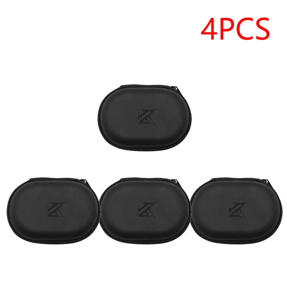 KZ Earphones Oval Storage Bag Wired Headphones PU Zipper Storage Box Portable Hold Storage Case Container for KZ BA10 AS10 ES4