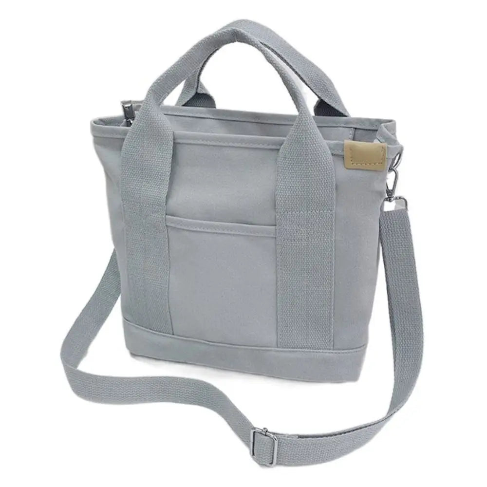 Multi-pocket Japanese Style Crossbody Bag Handbag Large Capacity Pure Color Tote Bag Mommy Bag Message Bag Canvas Shoulder Bag