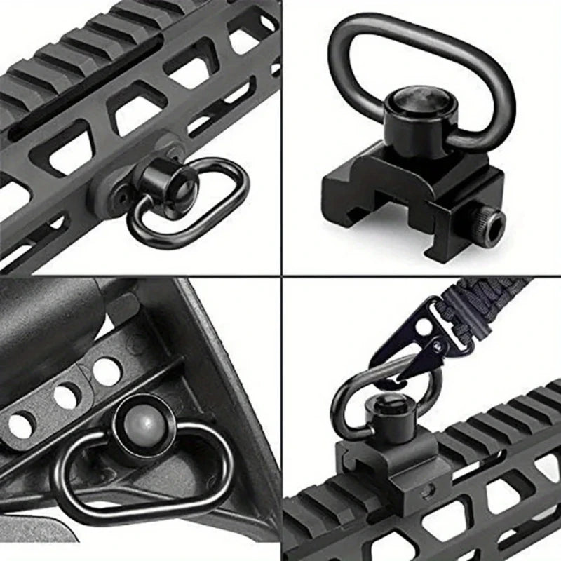 1PC QD Tactical Shoulder Strap Buckle Butterfly Ring Metal Quick Detachable Floating Shoulder Strap Buckle Outdoor Accessories