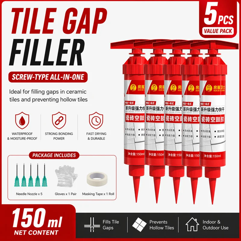 Tile Repair Injection Adhesive for Loose & Hollow Tiles, No Drill Tile Repair Glue, Fast Fix for Ceramic Floor Tiles