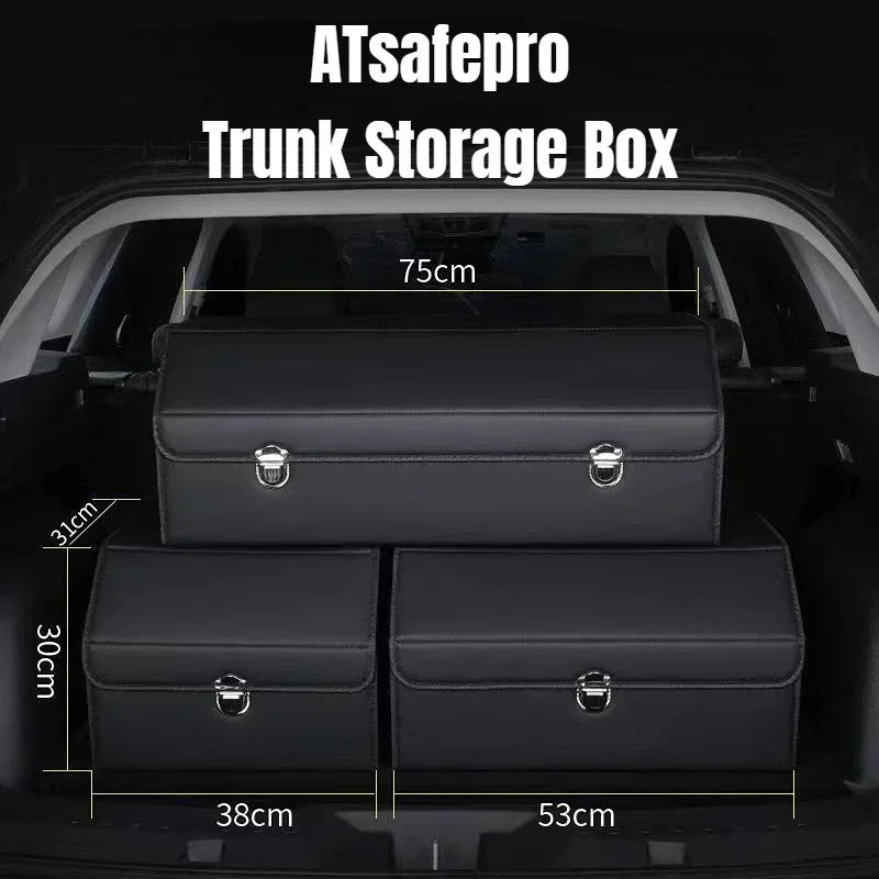 Car Trunk Organizer Car Trunk Organizer For SUV Waterproof Leather Cargo Container Folding Vehicle Accessories For SUV Truck