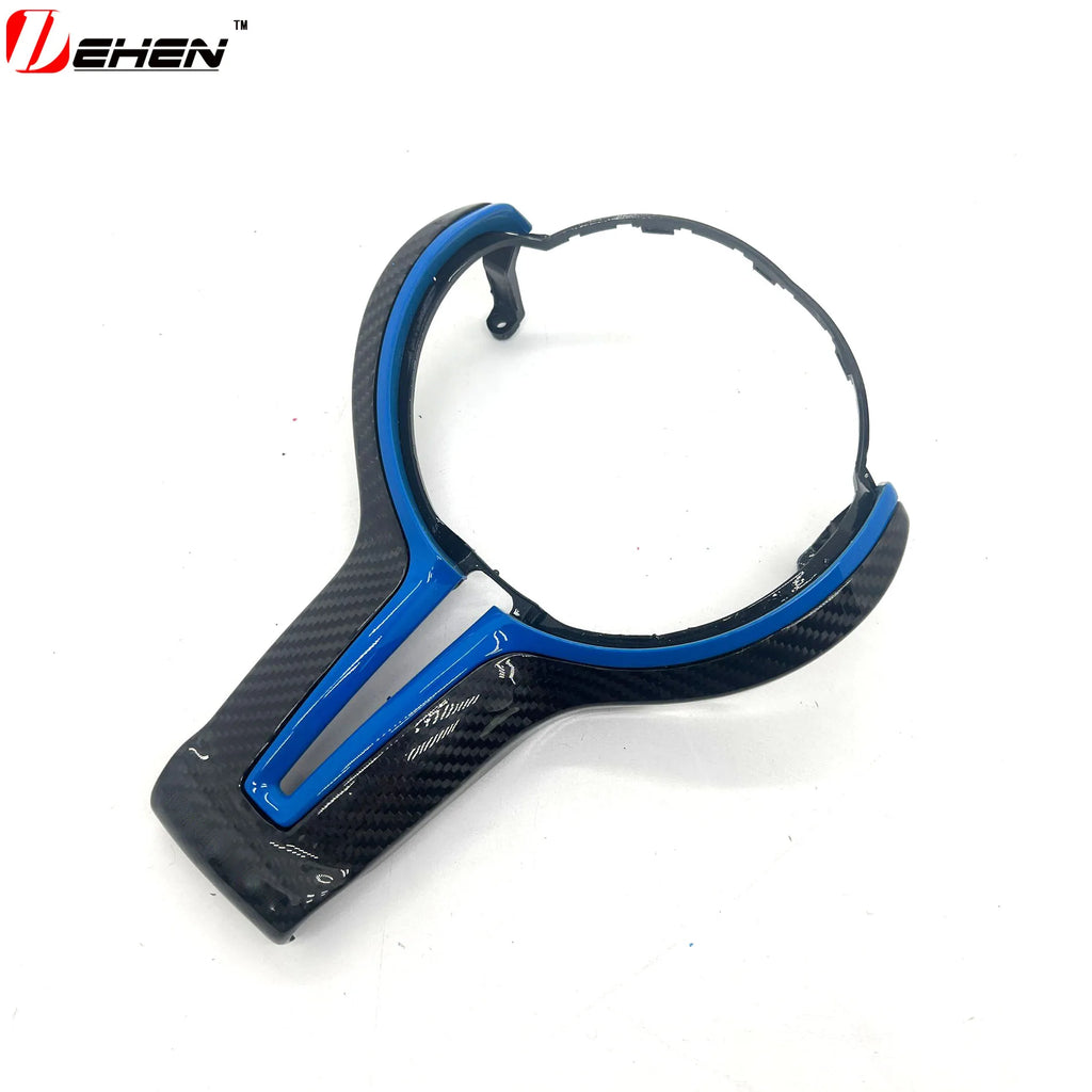 For BMW F20 F22 F30 F31 F32 F33 F36 F10 F06 F12 F13 F15 F16 M-Sport Replacement Style ABS+Carbon Fiber Steering Wheel Trim
