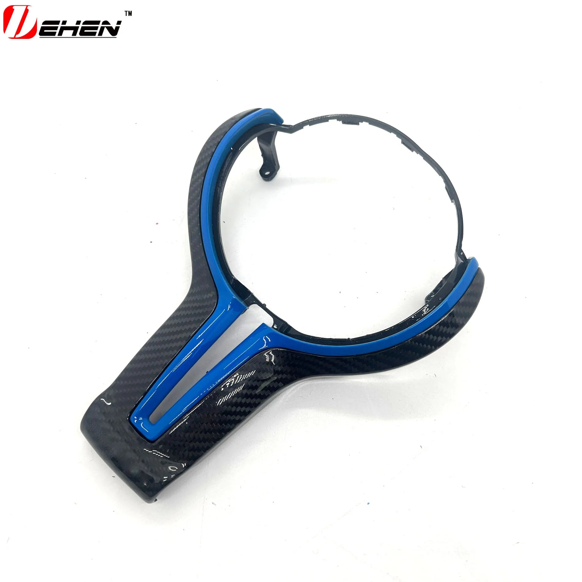 For BMW F20 F22 F30 F31 F32 F33 F36 F10 F06 F12 F13 F15 F16 M-Sport Replacement Style ABS+Carbon Fiber Steering Wheel Trim