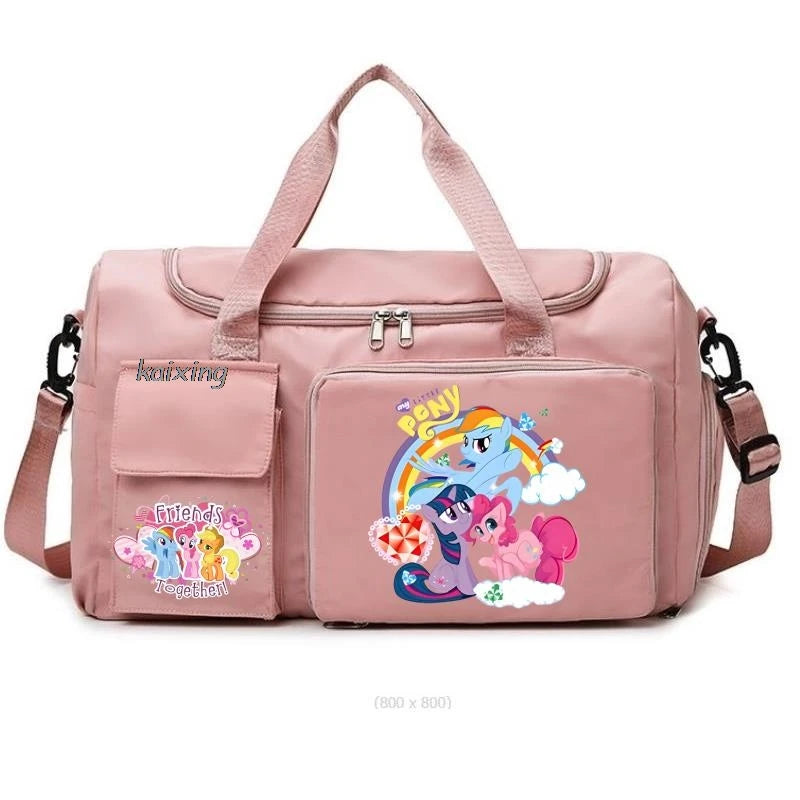 New My Little Pony Gym Bag Compartment Luggage Bag for Men Women Foldable Waterproof Lightweight Yoga Gym Sports Bag