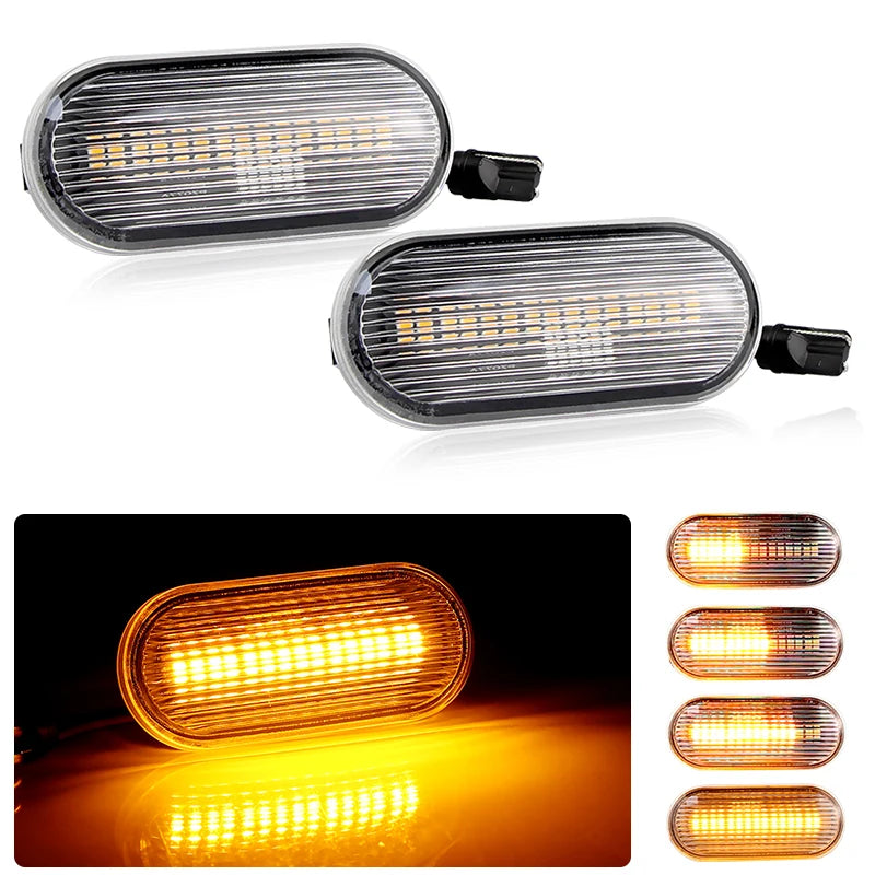 2PCS LED Side Marker Turn Signal Lights Canbus For VW Bora 98-05 Golf 95-05 Lupo 98-05 Passat 96-03 Polo 94-05 Sharan 95-00