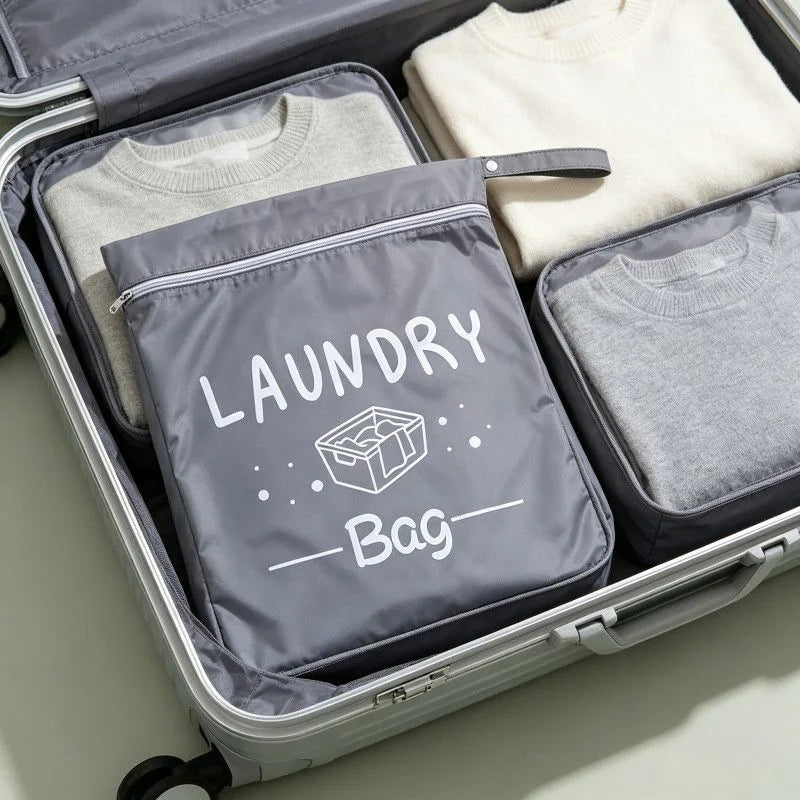 Portable Dirty Clothes Storage Bag Laundry Bags Oxford Waterproof Storage Pouch For Swimming Fitness Beach Clothes Organizer Bag