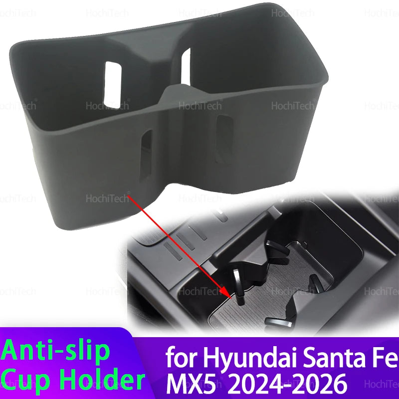 Anti Slip Car Water Cup Holder Central Control Interior Accessorie for Hyundai Santa Fe MX5 2024-2026 Drinks Holder Storage Tray