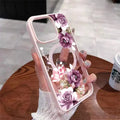 For iPhone 17 16 15 14 12 11 Pro XS Max Air 16e 17e Purple Floral MagSafe Clear Shockproof Magnetic Wireless Charge Phone Case
