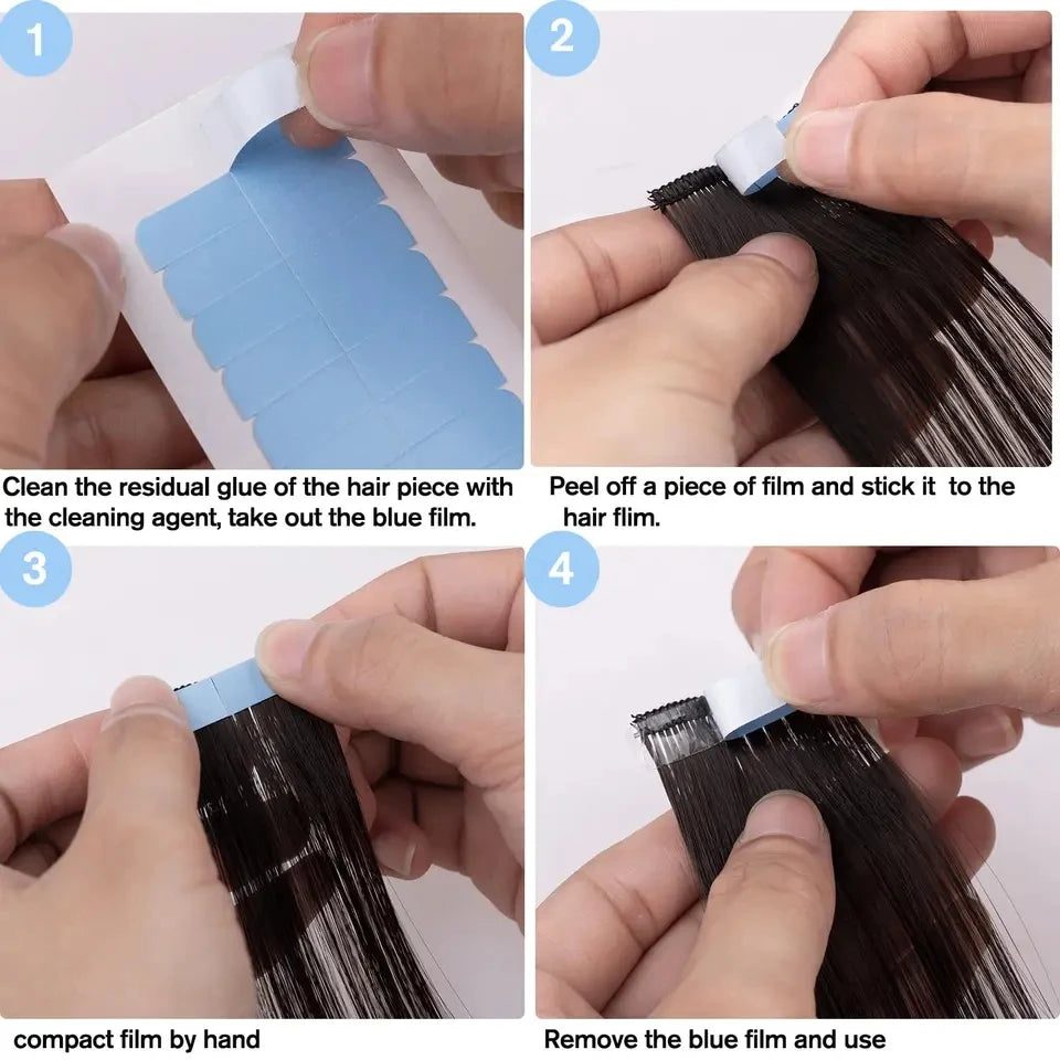 60Pieces Hair Extension Tape Tabs Double Sided Replacement Tape in Hair Extensions Adhesive Hair Extension Tapes Hair Extension