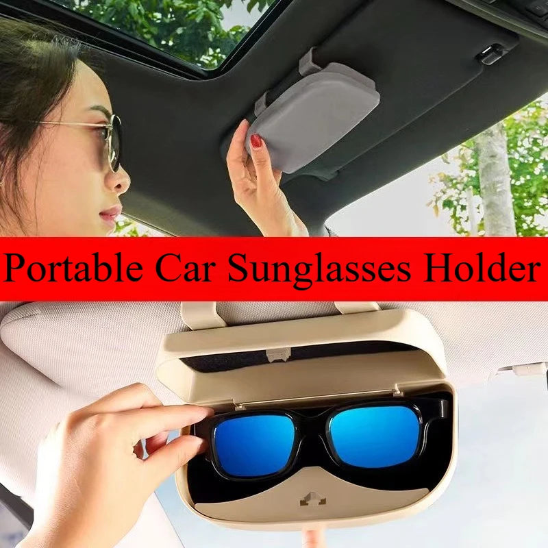 Car Glasses Box Portable Car Sunglasses Holder Anti-scratch Protection Glasses Holder Eyeglass Case Sun Visor Car Lenses Holder