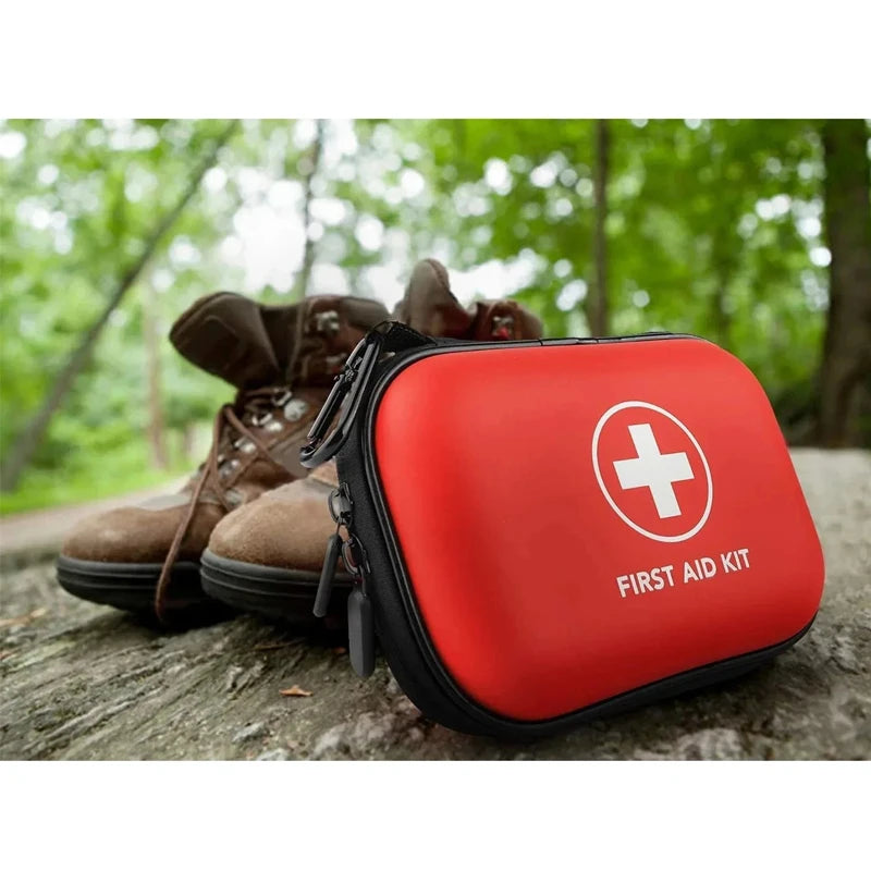 Portable First Aid Kit in Hard Shell Case with Carabiner Clip & Compact Emergency Medical Bag for Home, Outdoor, Travel, Cam;'&*