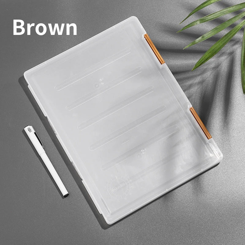1PC Transparent File Box A4 Plastic PP File Box For School Students Multi-layer Portable Double-layer Data File Subject Classifi